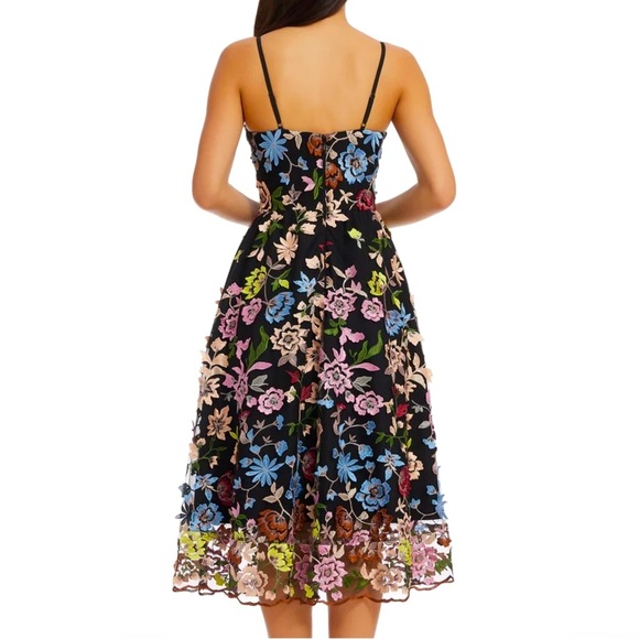 STUNNING! Floral Rustic Boho DRESS THE POPULATION Maren Carnation Cocktail (L) - Picture 4 of 9